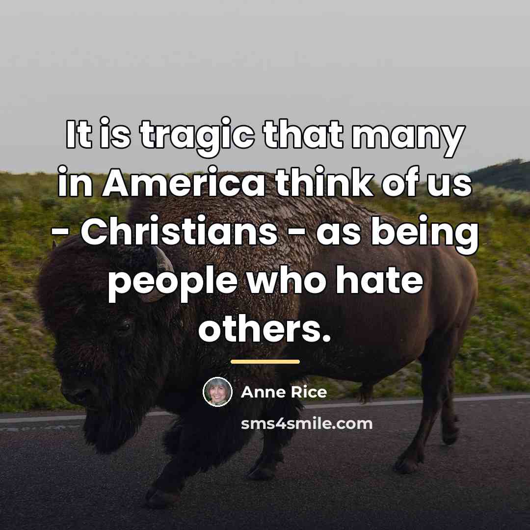 “It is tragic that many in America think of us…” quote by Anne Rice