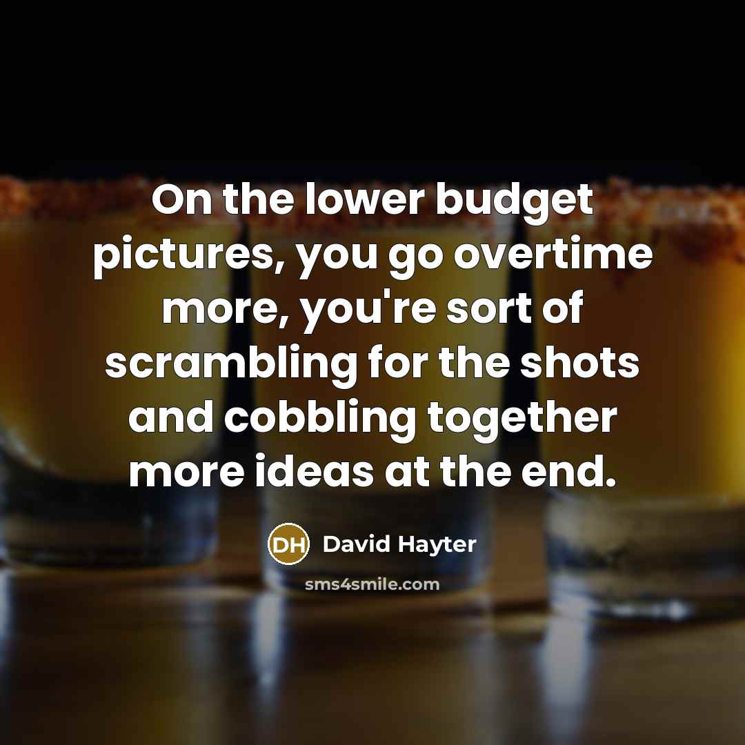 “On the lower budget pictures, you go overtime more, you're…” quote by David Hayter