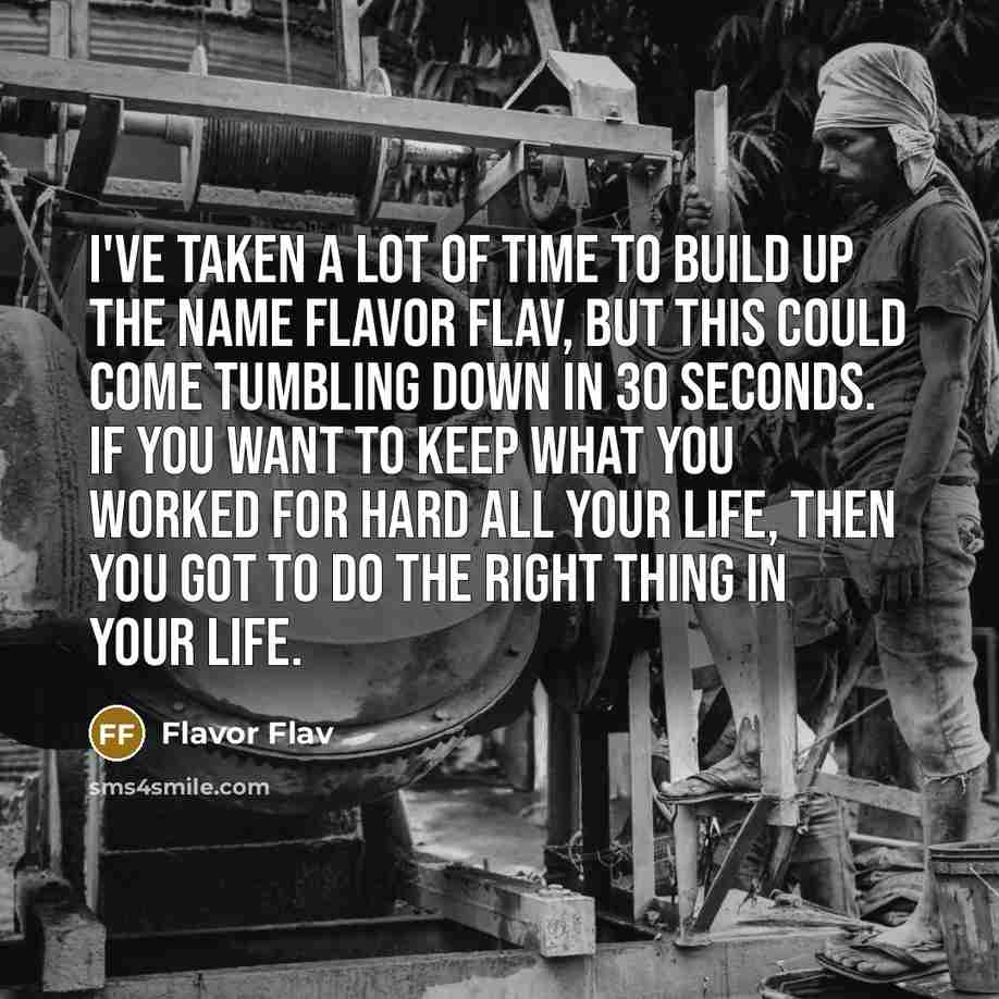 “I've taken a lot of time to build up the…” quote by Flavor Flav