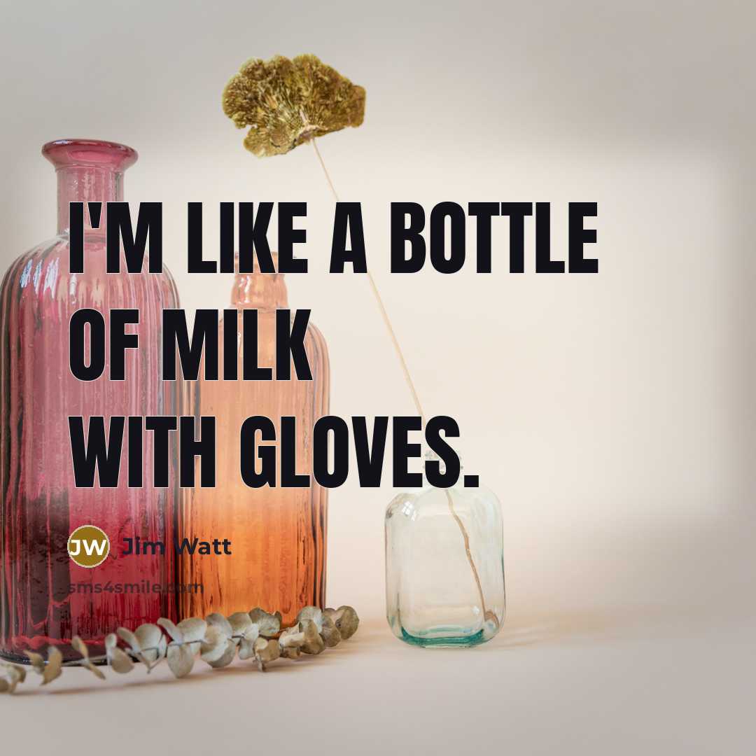 “I'm like a bottle of milk with gloves.…” quote by Jim Watt