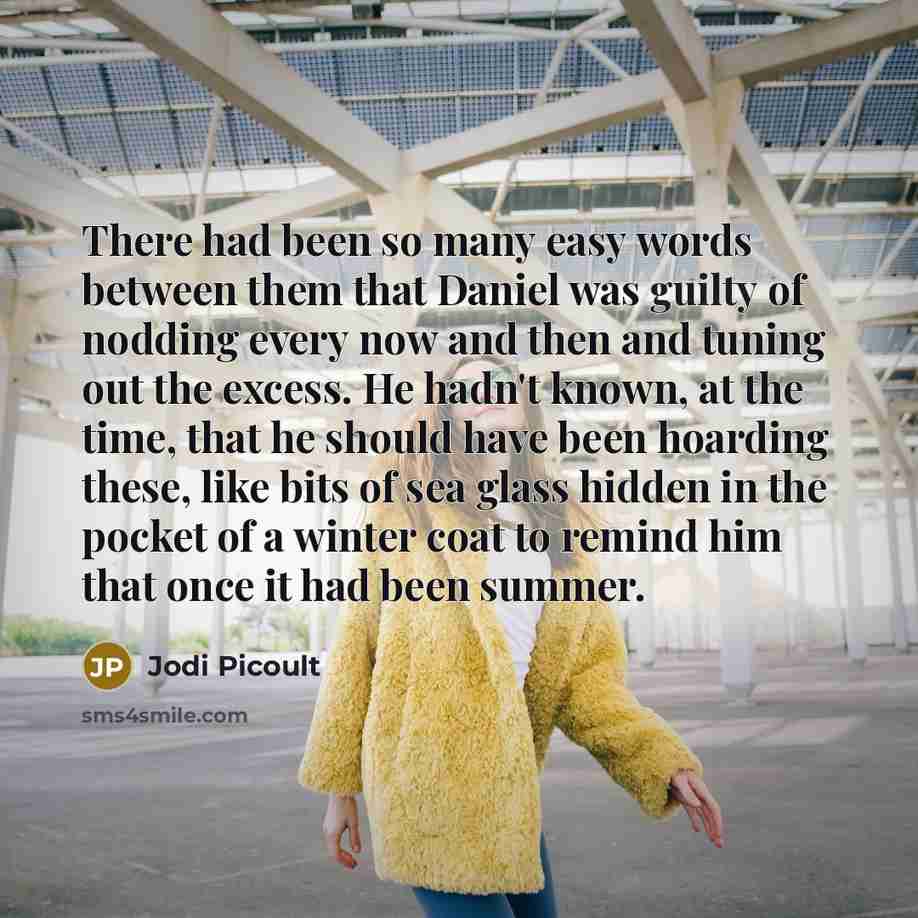 “There had been so many easy words between them that…” quote by Jodi Picoult