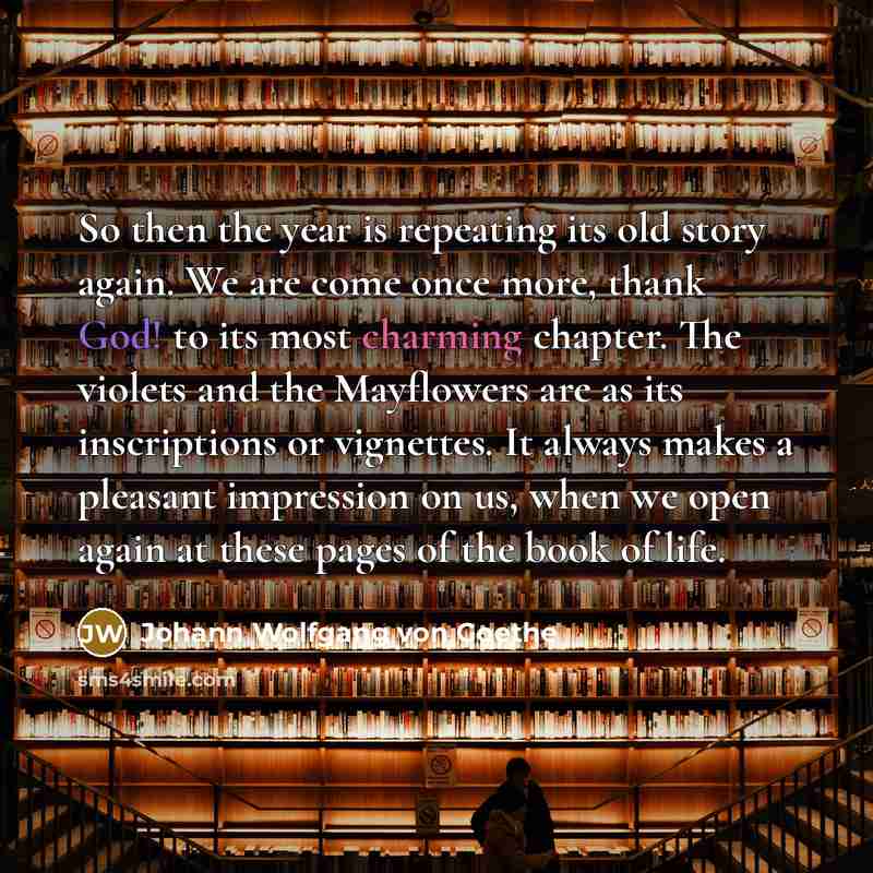 “So then the year is repeating its old story again.…” quote by Johann Wolfgang von Goethe
