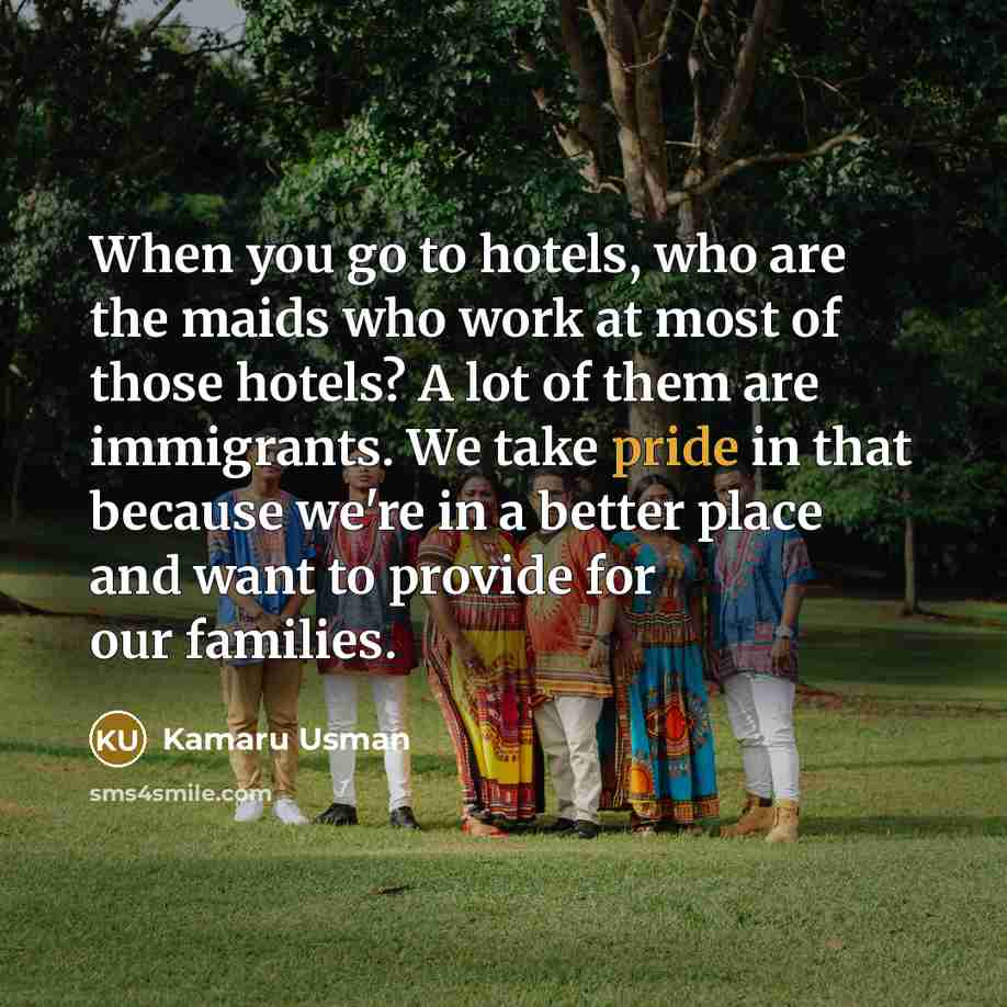 “When you go to hotels, who are the maids who…” quote by Kamaru Usman