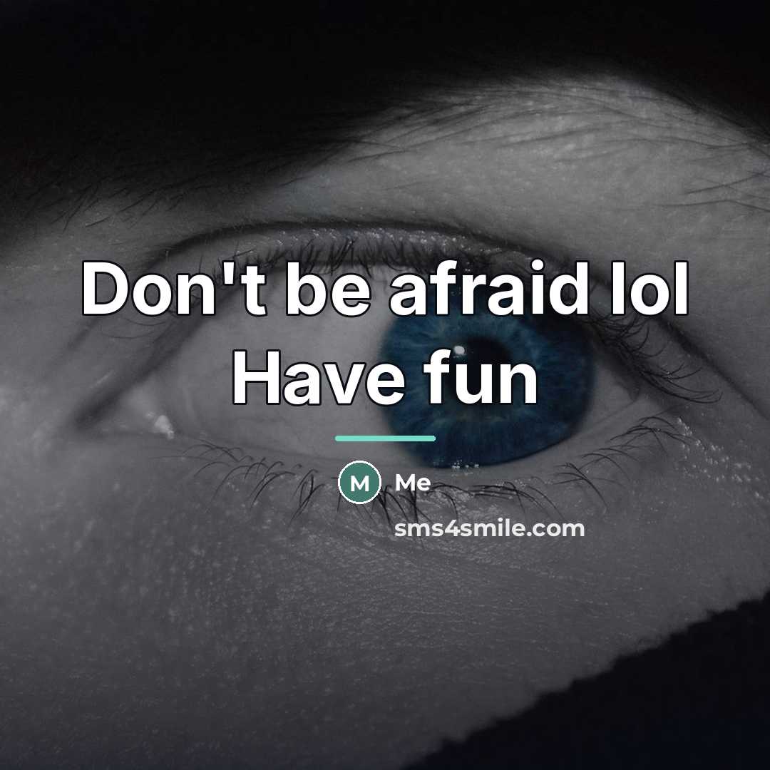 “Don't be afraid lol Have fun…” quote by Me