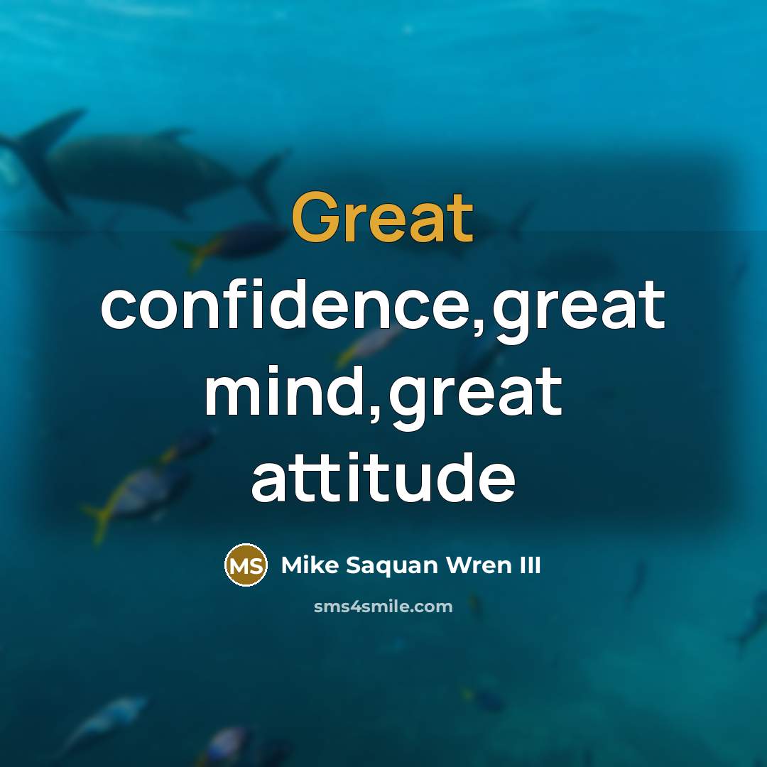 “Great confidence,great mind,great attitude…” quote by Mike Saquan Wren III