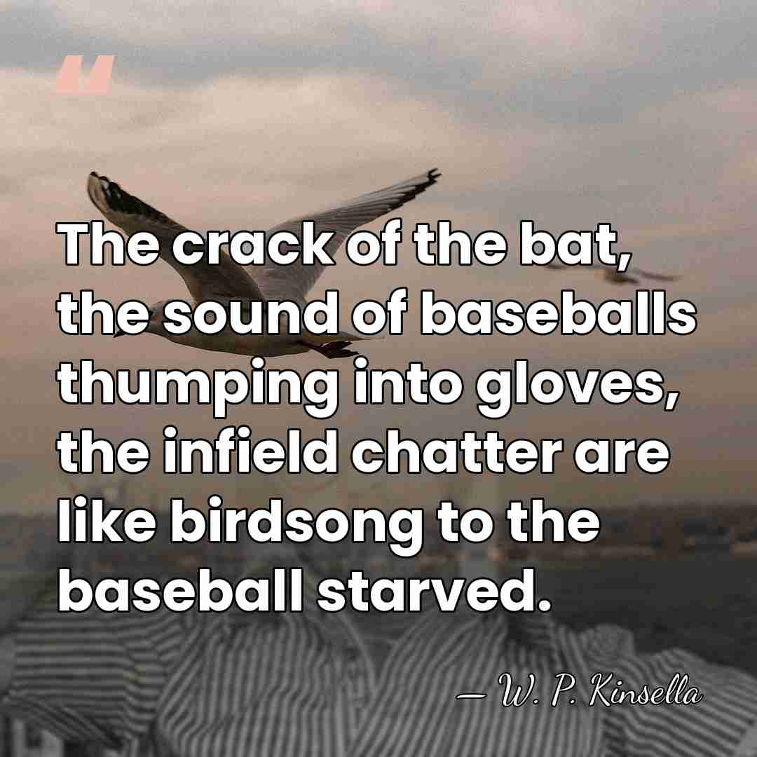 The crack of the bat, the sound of baseballs thumping into gloves,&hellip; - W. P. Kinsella