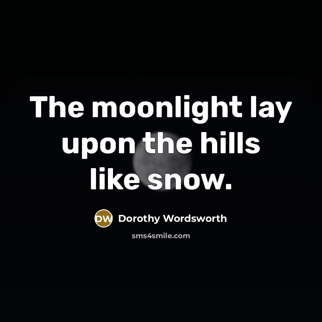 “The moonlight lay upon the hills like snow.…” quote by Dorothy Wordsworth