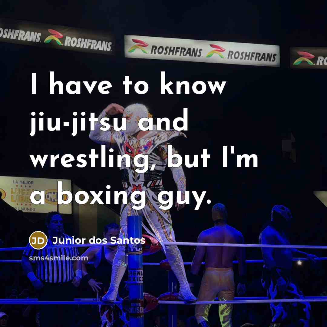 “I have to know jiu-jitsu and wrestling, but I'm a…” quote by Junior dos Santos