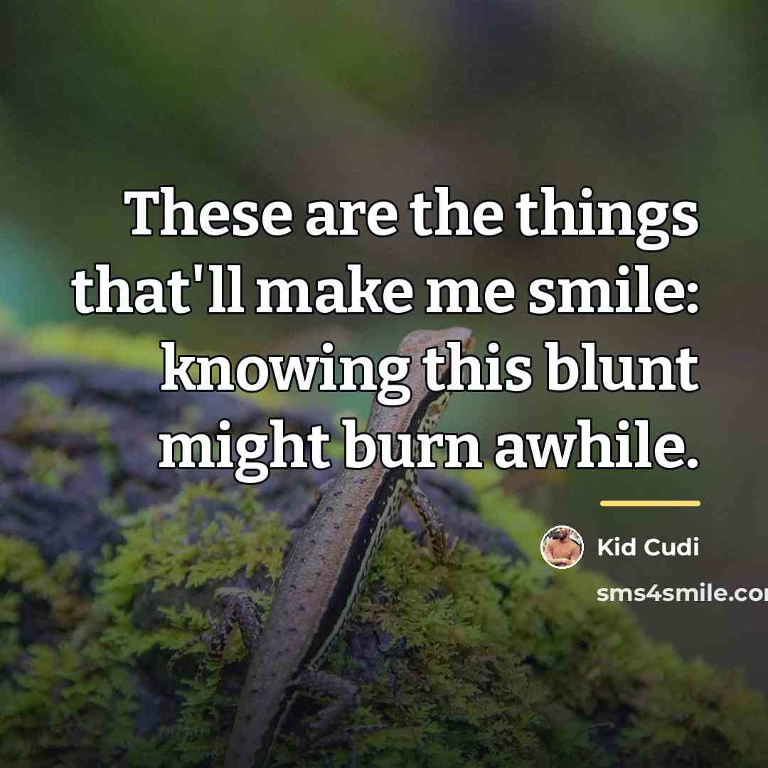 “These are the things that'll make me smile: knowing this…” quote by Kid Cudi