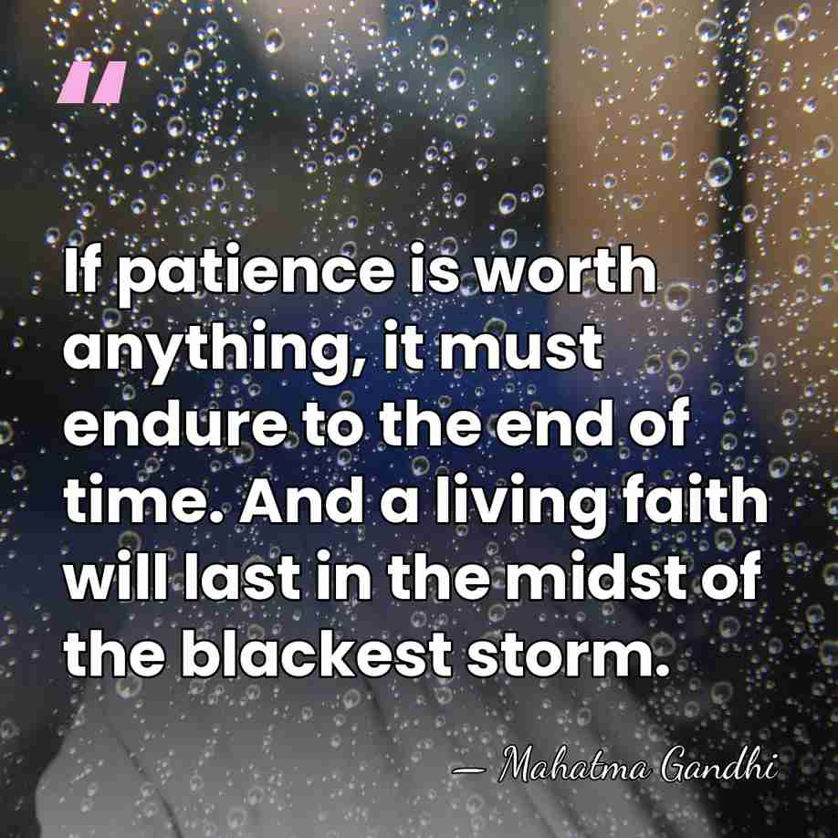 If patience is worth anything, it must endure to the end of&hellip; - Mahatma Gandhi