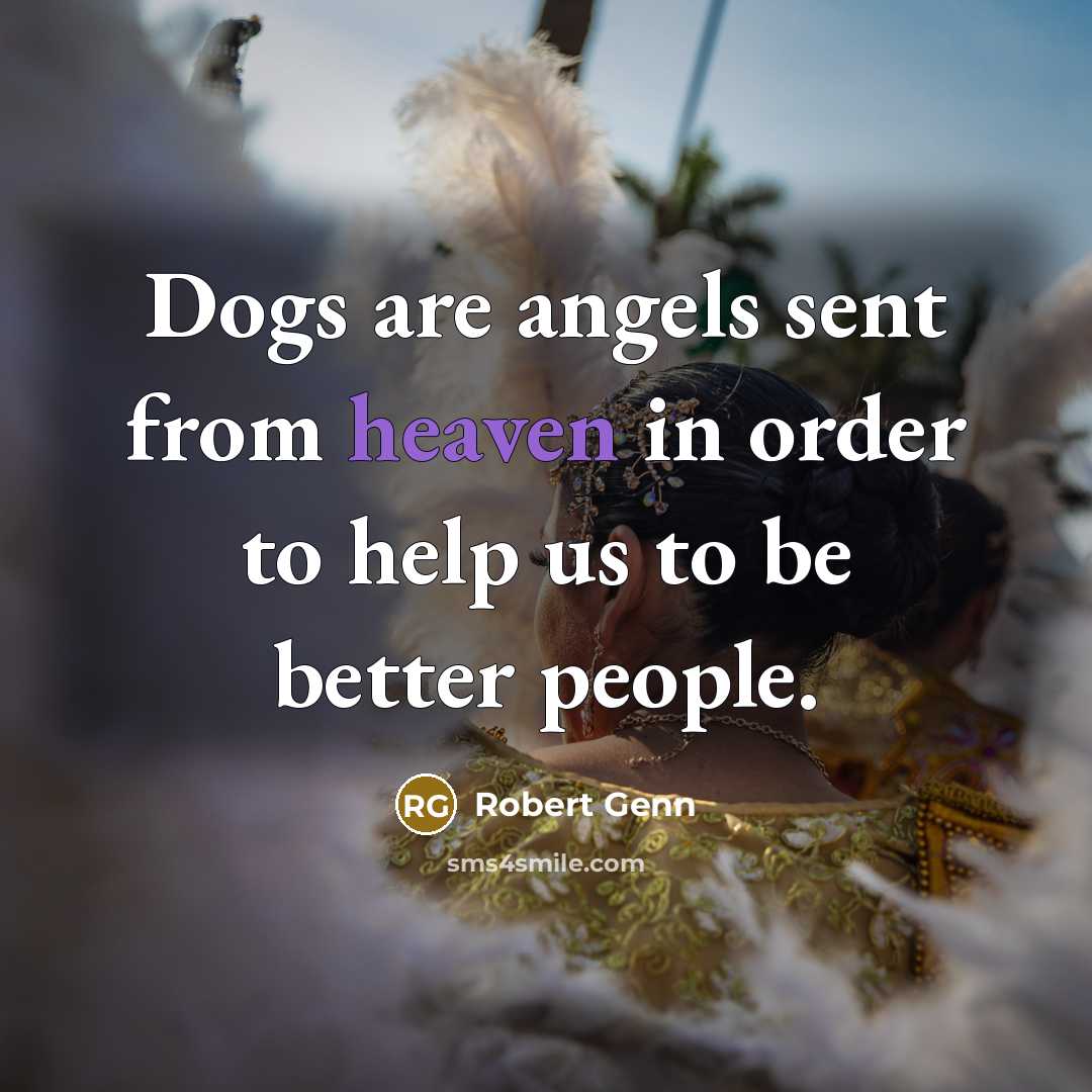 “Dogs are angels sent from heaven in order to help…” quote by Robert Genn