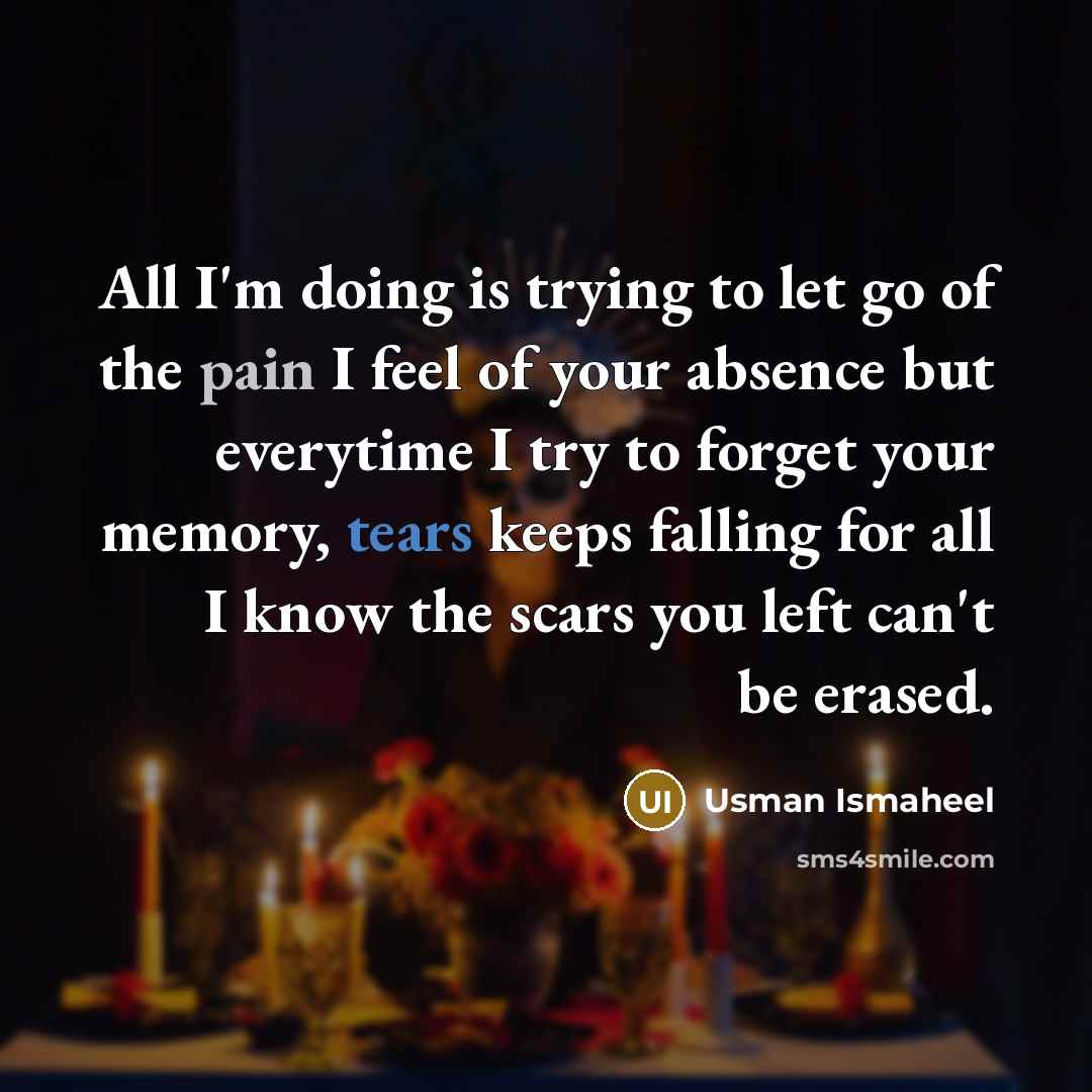“All I'm doing is trying to let go of the…” quote by Usman Ismaheel