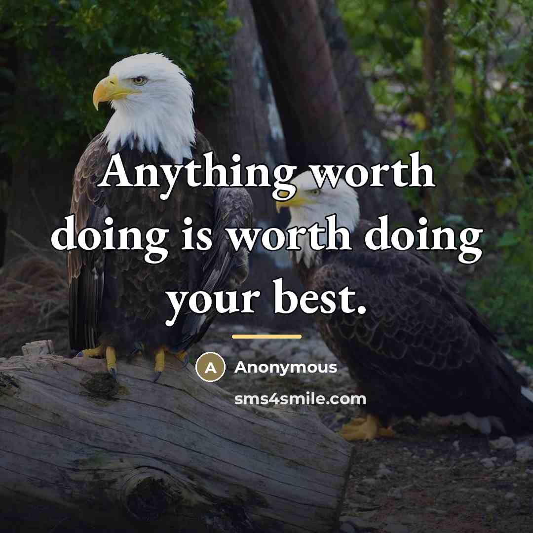 “Anything worth doing is worth doing your best.…” quote by Anonymous