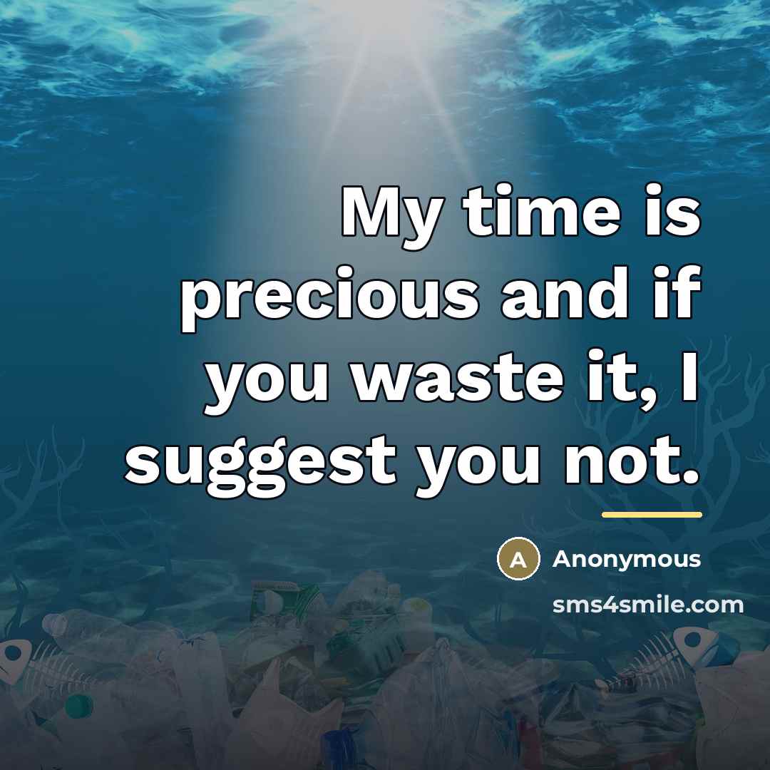 “My time is precious and if you waste it, I…” quote by Anonymous