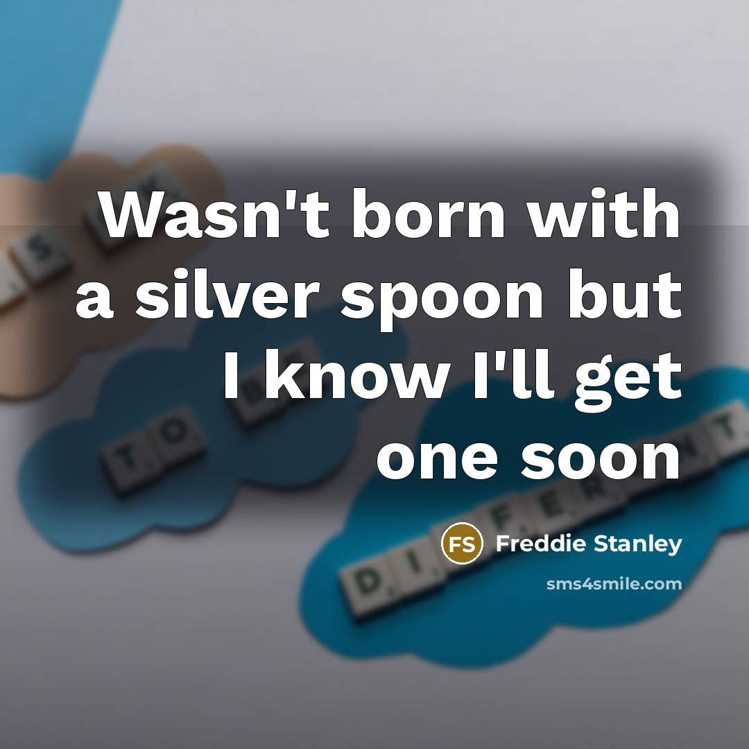 “Wasn't born with a silver spoon but I know I'll…” quote by Freddie Stanley