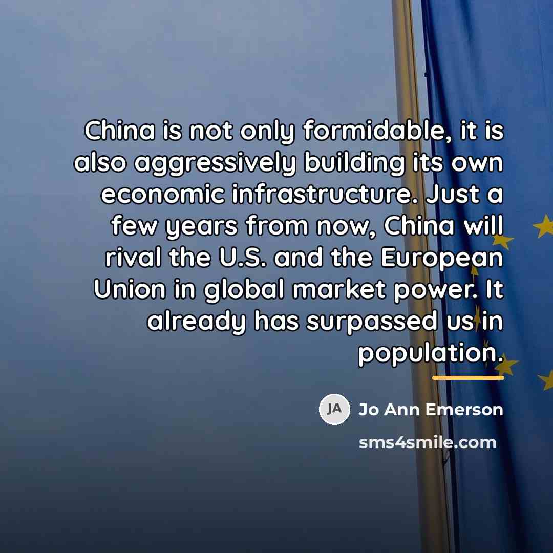 “China is not only formidable, it is also aggressively building…” quote by Jo Ann Emerson