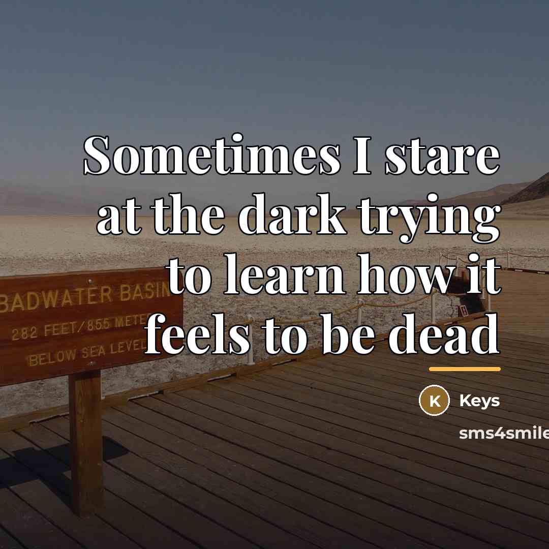 “Sometimes I stare at the dark trying to learn how…” quote by Keys