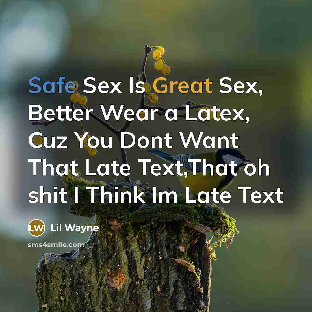 “Safe Sex Is Great Sex, Better Wear a Latex, Cuz…” quote by Lil Wayne