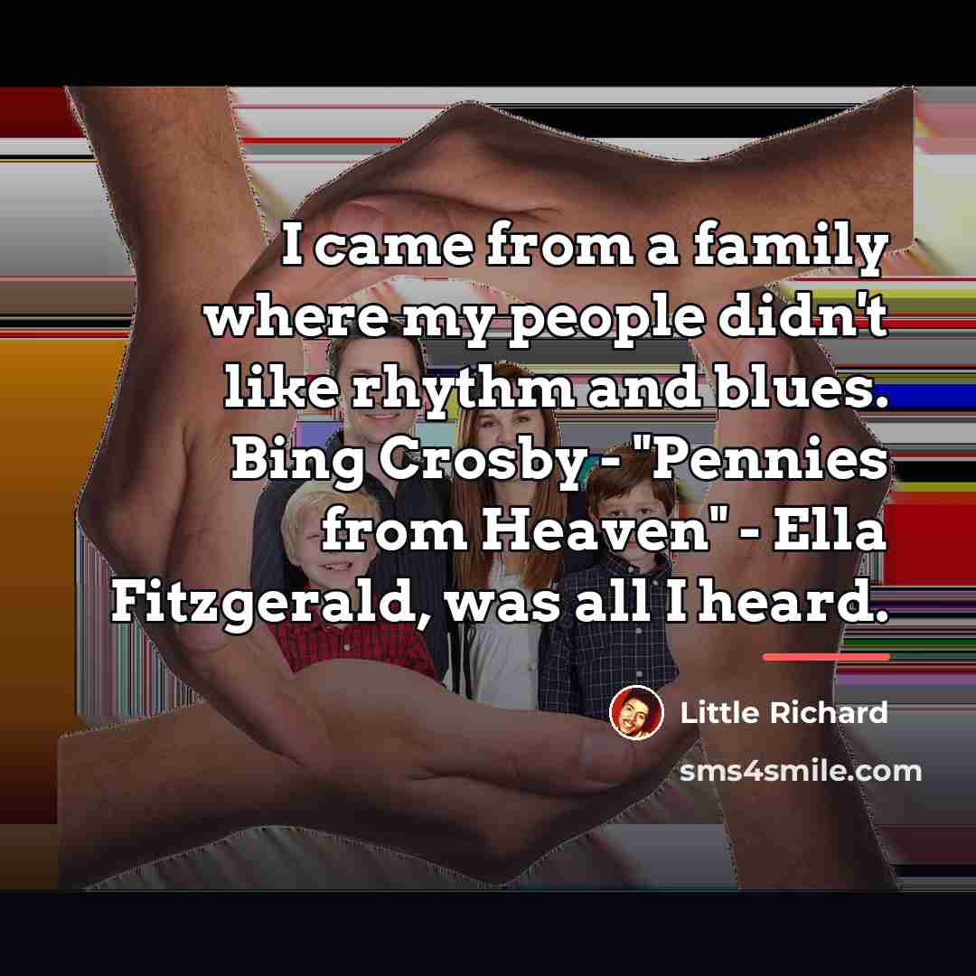 “I came from a family where my people didn't like…” quote by Little Richard