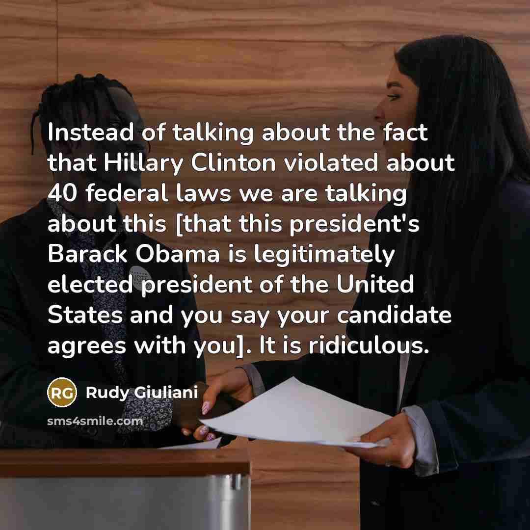 “Instead of talking about the fact that Hillary Clinton violated…” quote by Rudy Giuliani
