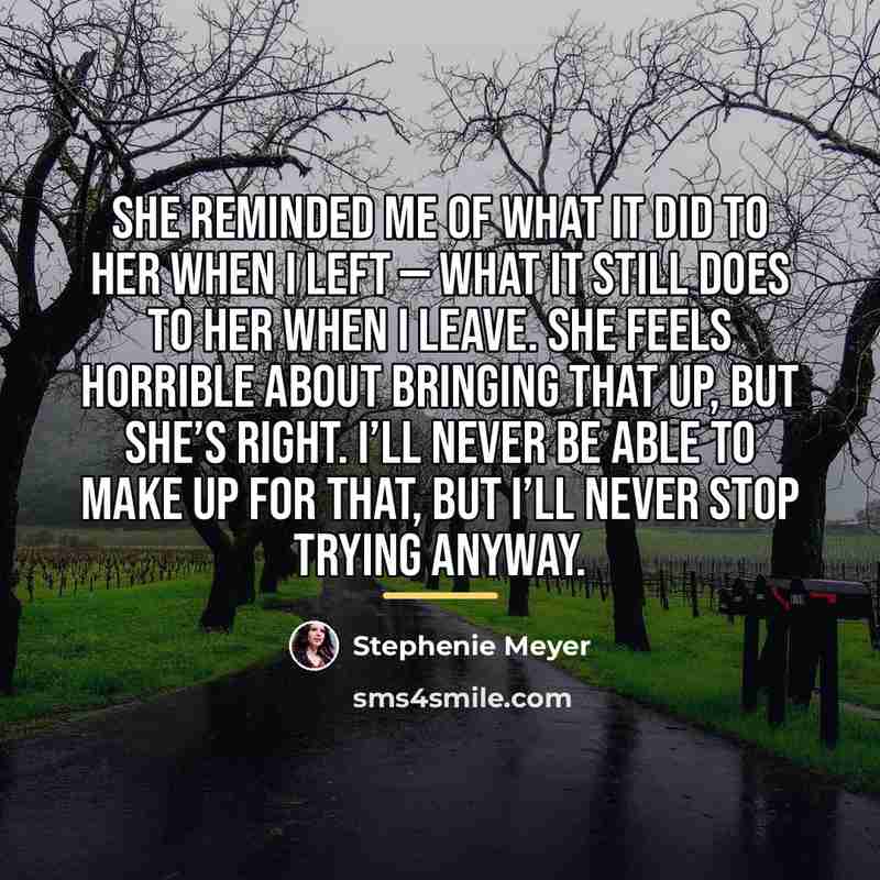 “She reminded me of what it did to her when…” quote by Stephenie Meyer