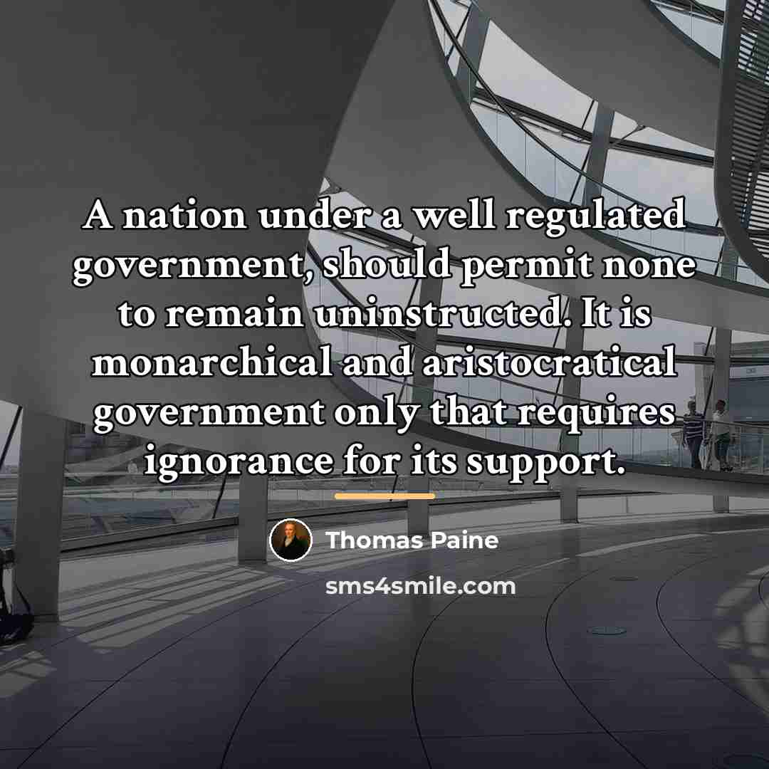“A nation under a well regulated government, should permit none…” quote by Thomas Paine