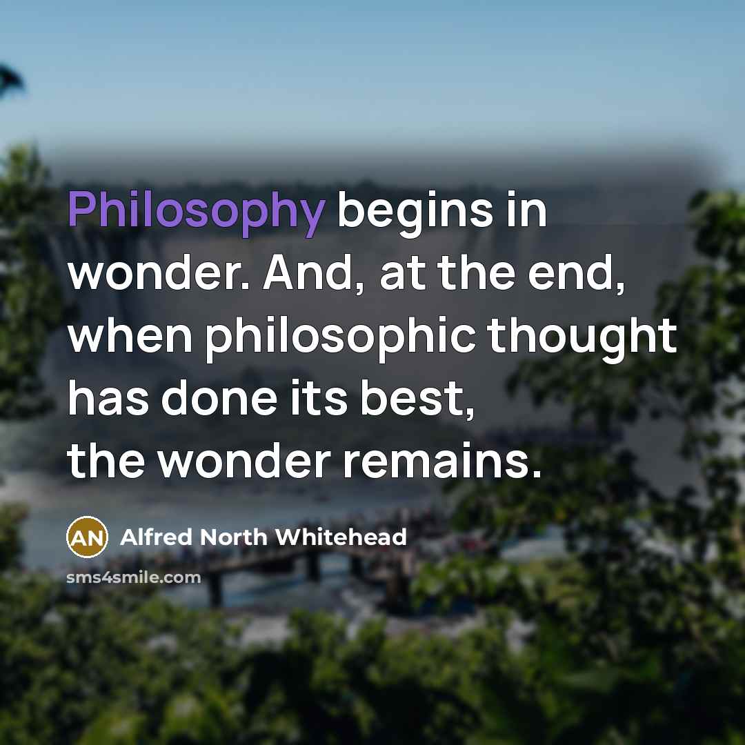 “Philosophy begins in wonder. And, at the end, when philosophic…” quote by Alfred North Whitehead