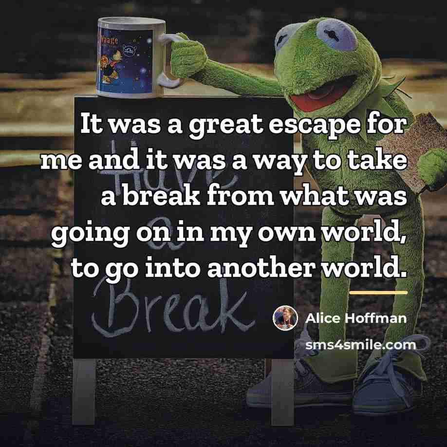 “It was a great escape for me and it was…” quote by Alice Hoffman