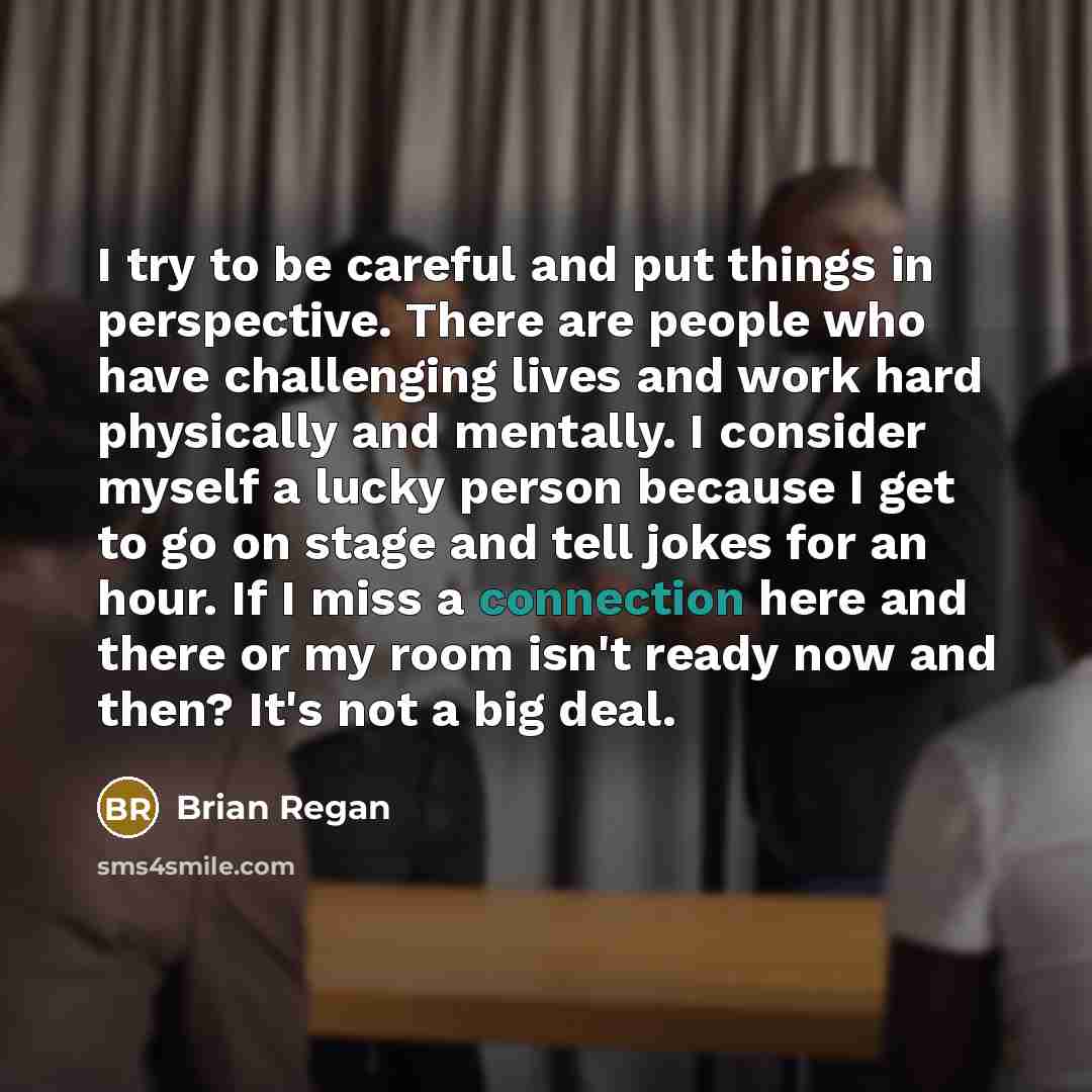 “I try to be careful and put things in perspective.…” quote by Brian Regan