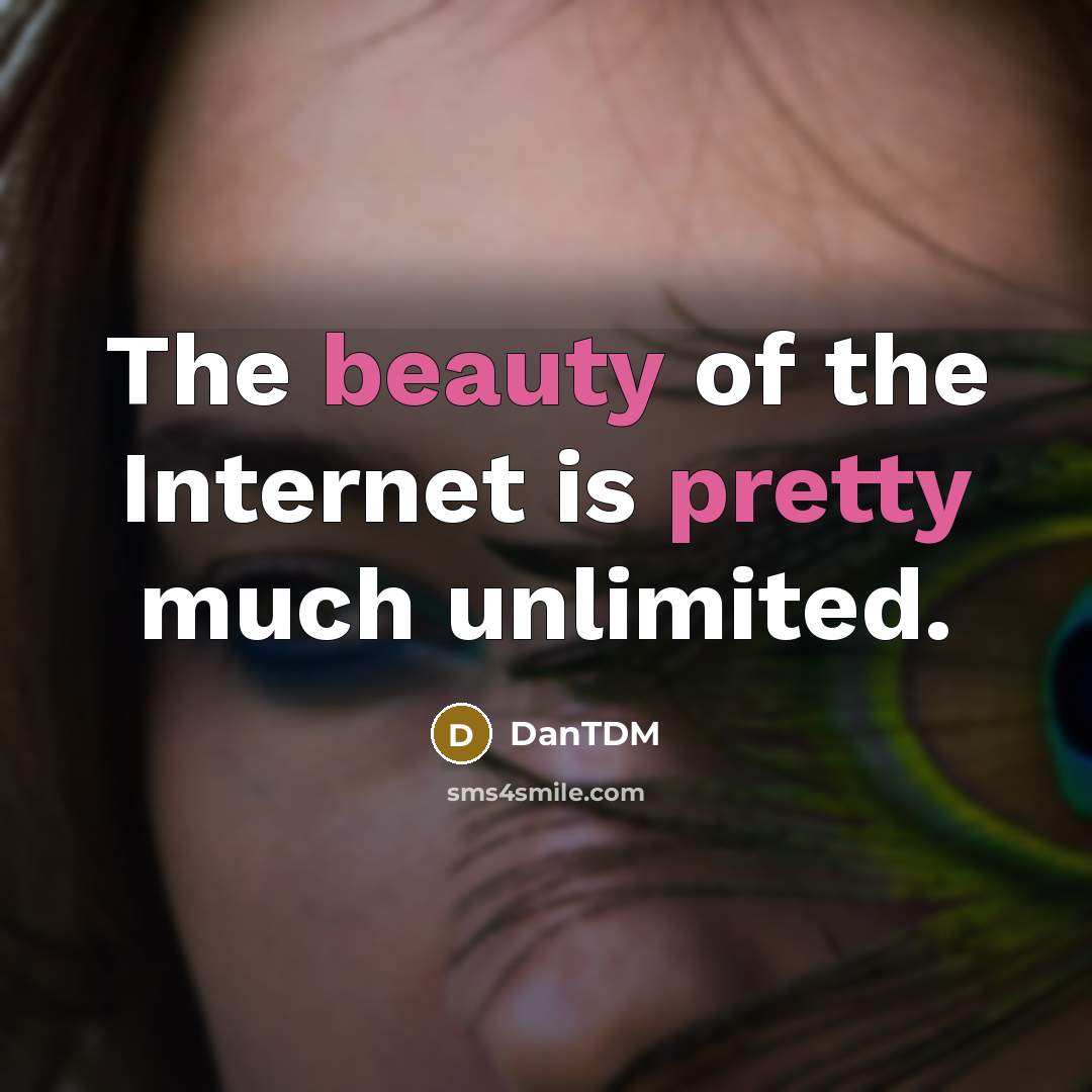 “The beauty of the Internet is pretty much unlimited.…” quote by DanTDM