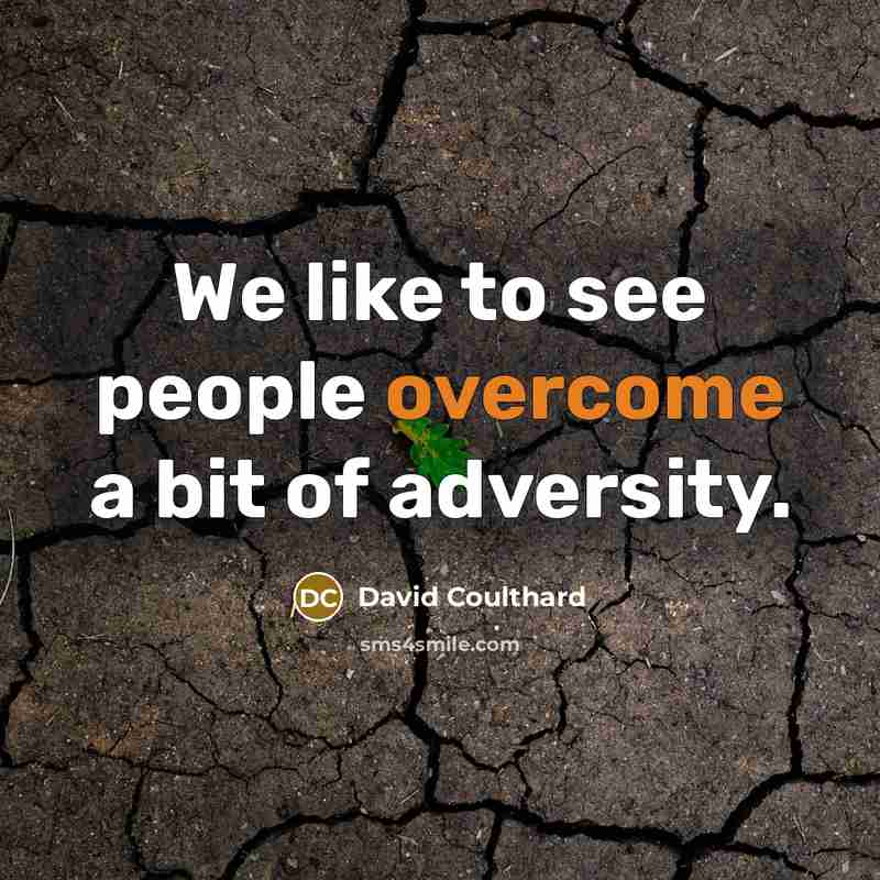 “We like to see people overcome a bit of adversity.…” quote by David Coulthard