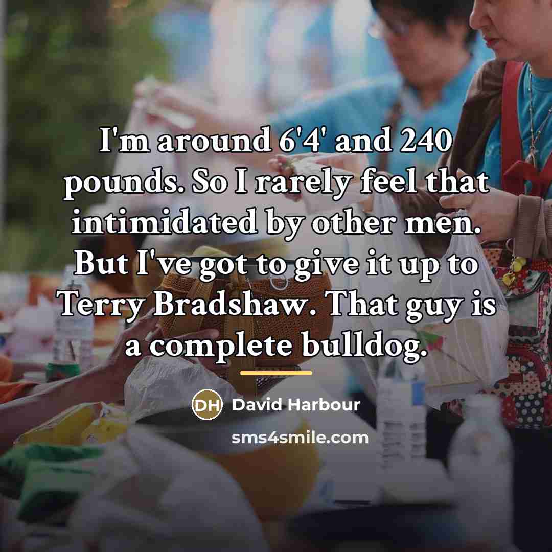 “I'm around 6'4' and 240 pounds. So I rarely feel…” quote by David Harbour