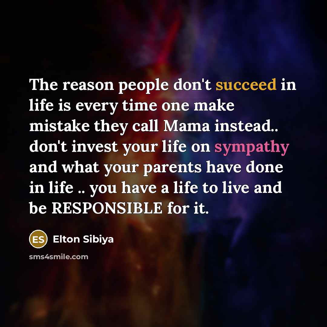“The reason people don't succeed in life is every time…” quote by Elton Sibiya