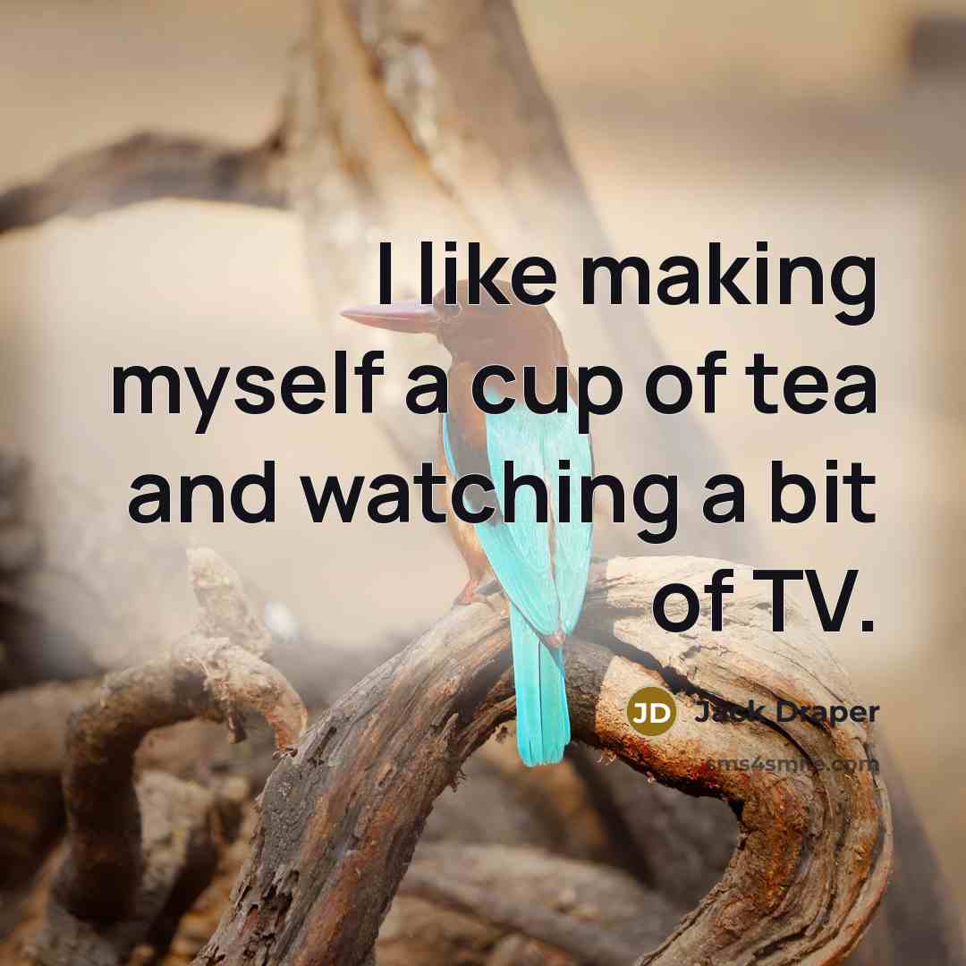 “I like making myself a cup of tea and watching a bit of TV.” quote by Jack Draper