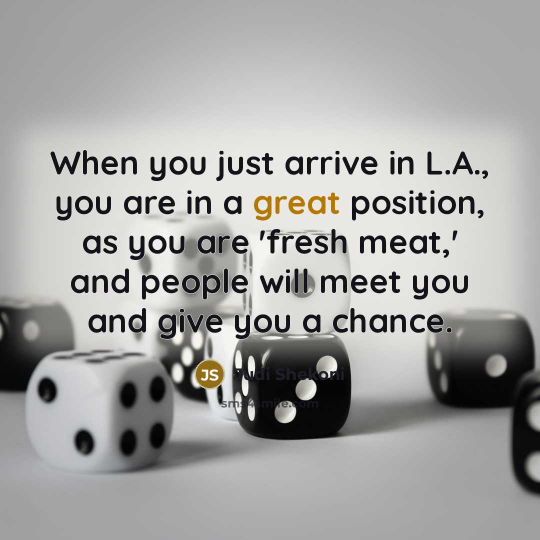“When you just arrive in L.A., you are in a…” quote by Judi Shekoni