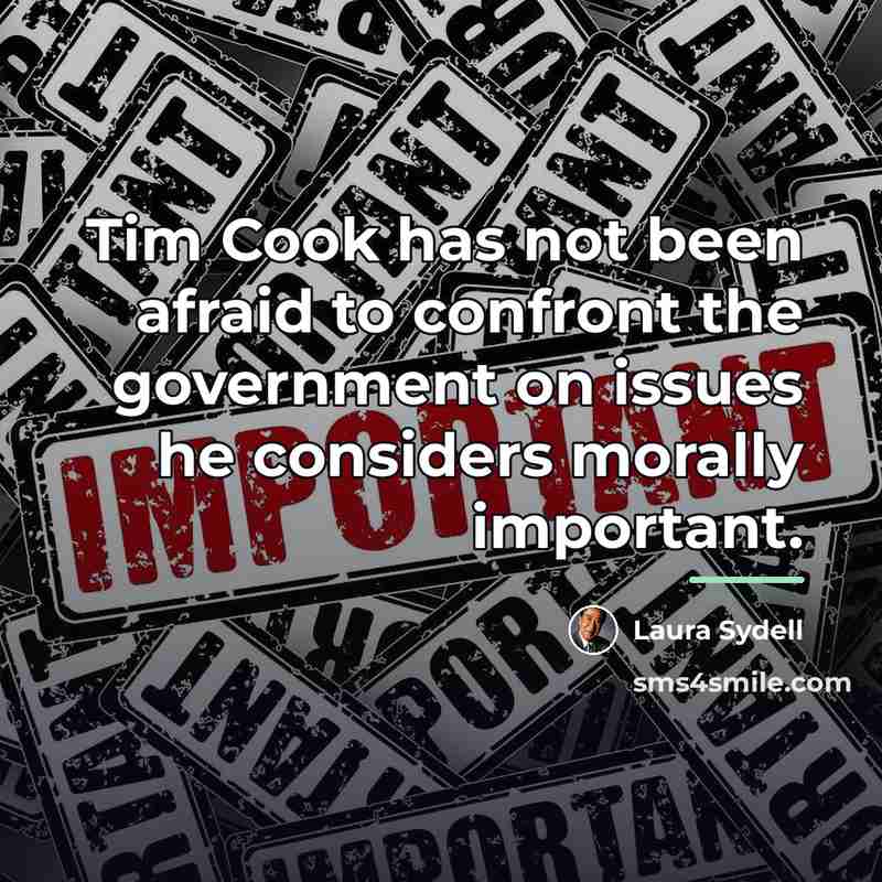 “Tim Cook has not been afraid to confront the government…” quote by Laura Sydell