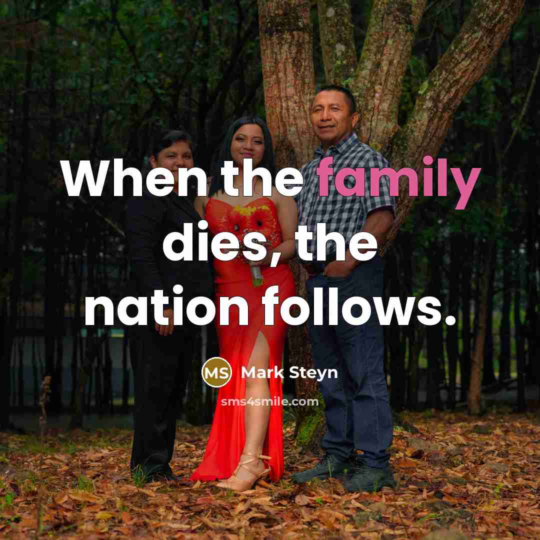“When the family dies, the nation follows.…” quote by Mark Steyn