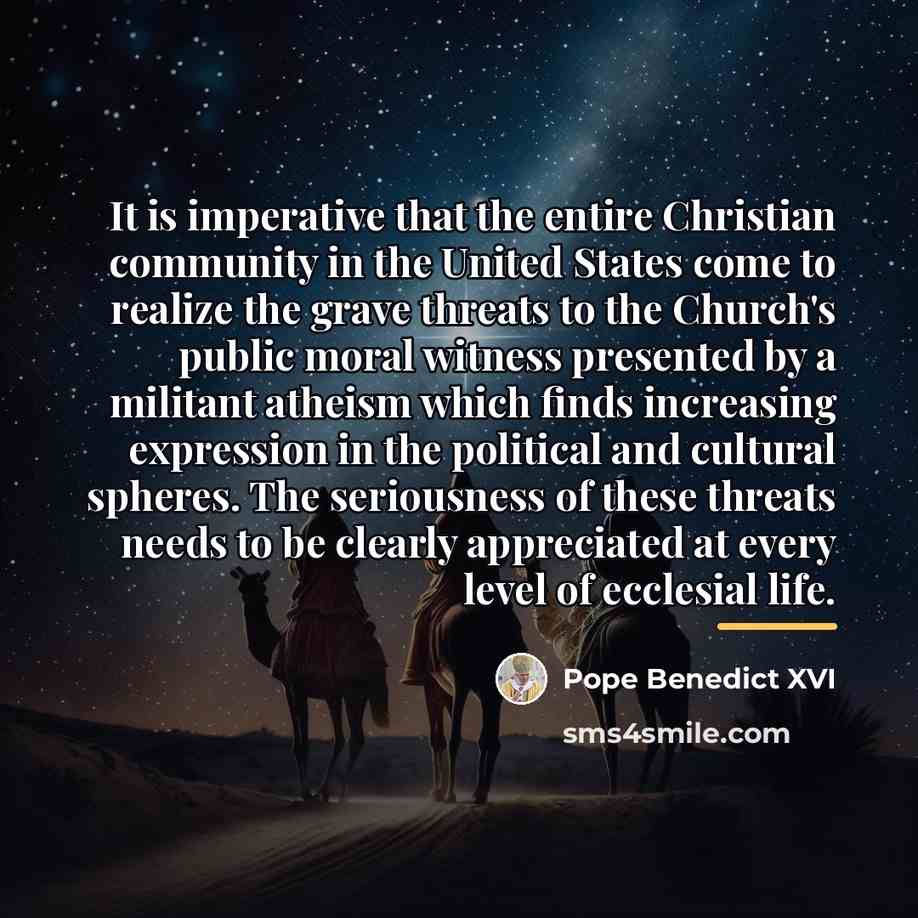 “It is imperative that the entire Christian community in the…” quote by Pope Benedict XVI