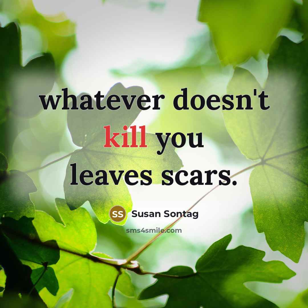 “whatever doesn't kill you leaves scars.…” quote by Susan Sontag