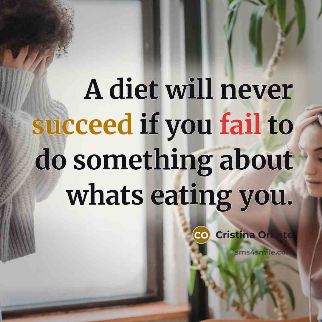 “A diet will never succeed if you fail to do…” quote by Cristina Orante