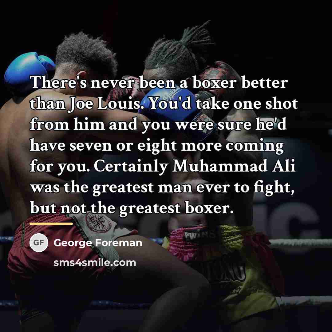 “There's never been a boxer better than Joe Louis. You'd…” quote by George Foreman