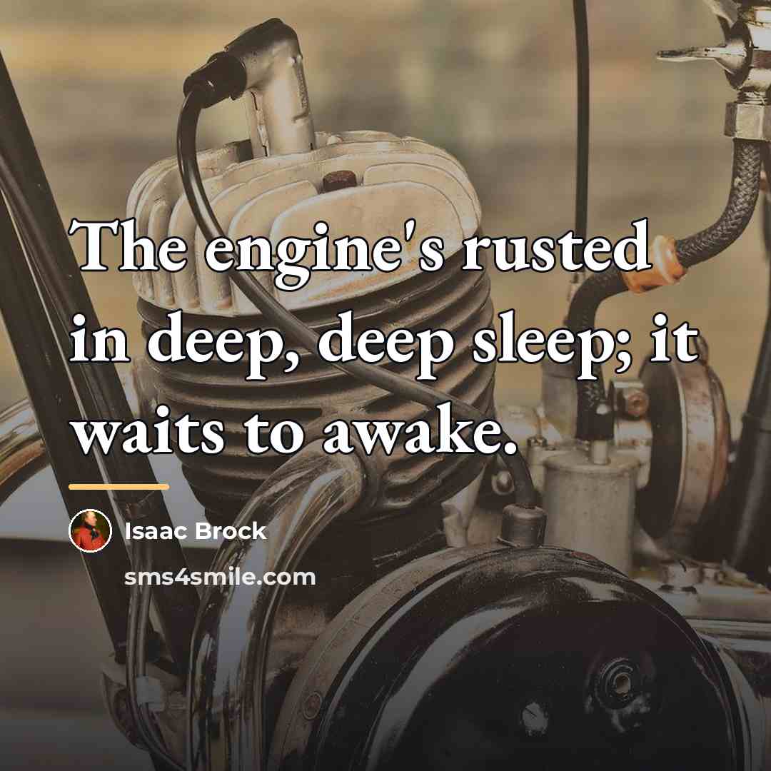 “The engine's rusted in deep, deep sleep; it waits to…” quote by Isaac Brock