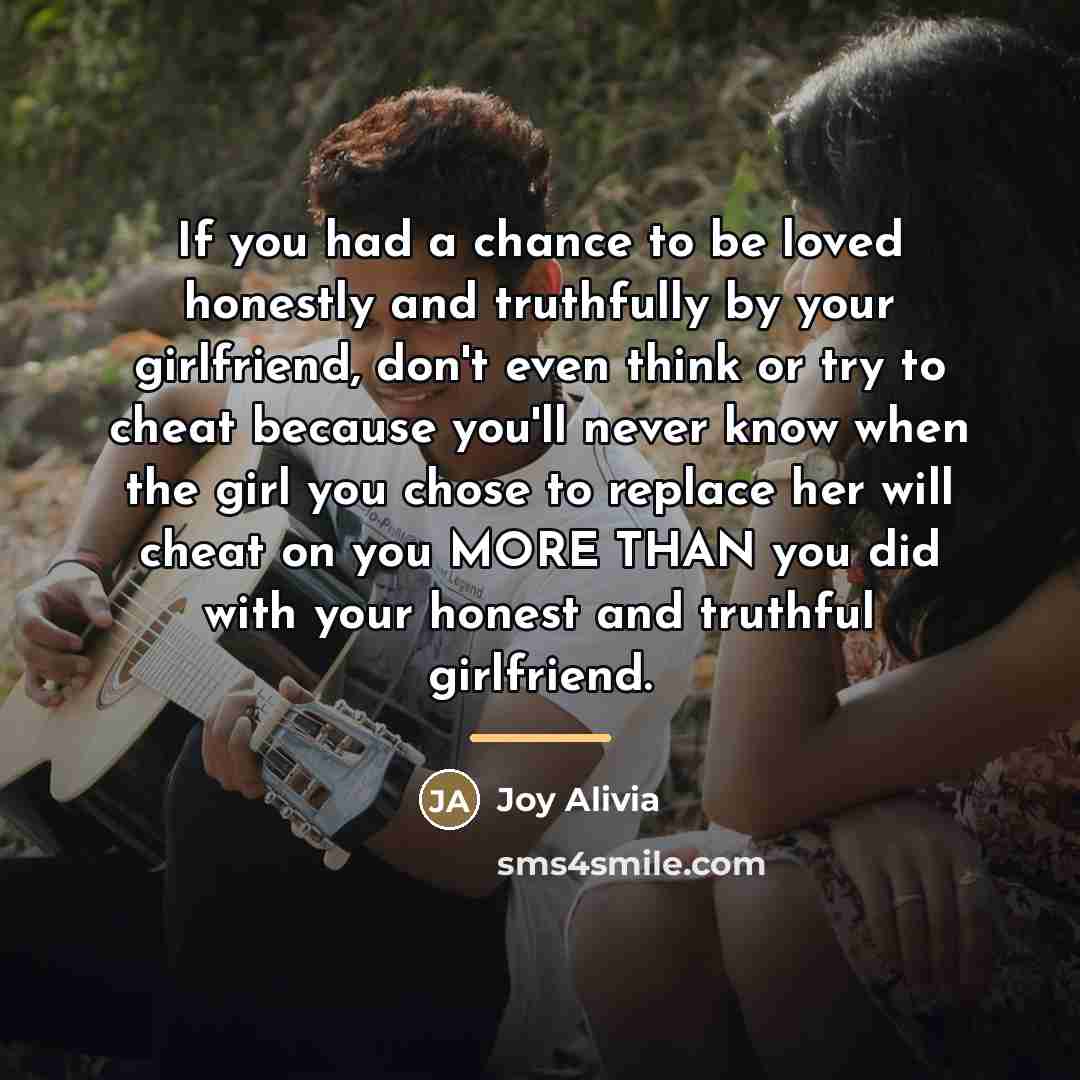 “If you had a chance to be loved honestly and…” quote by Joy Alivia