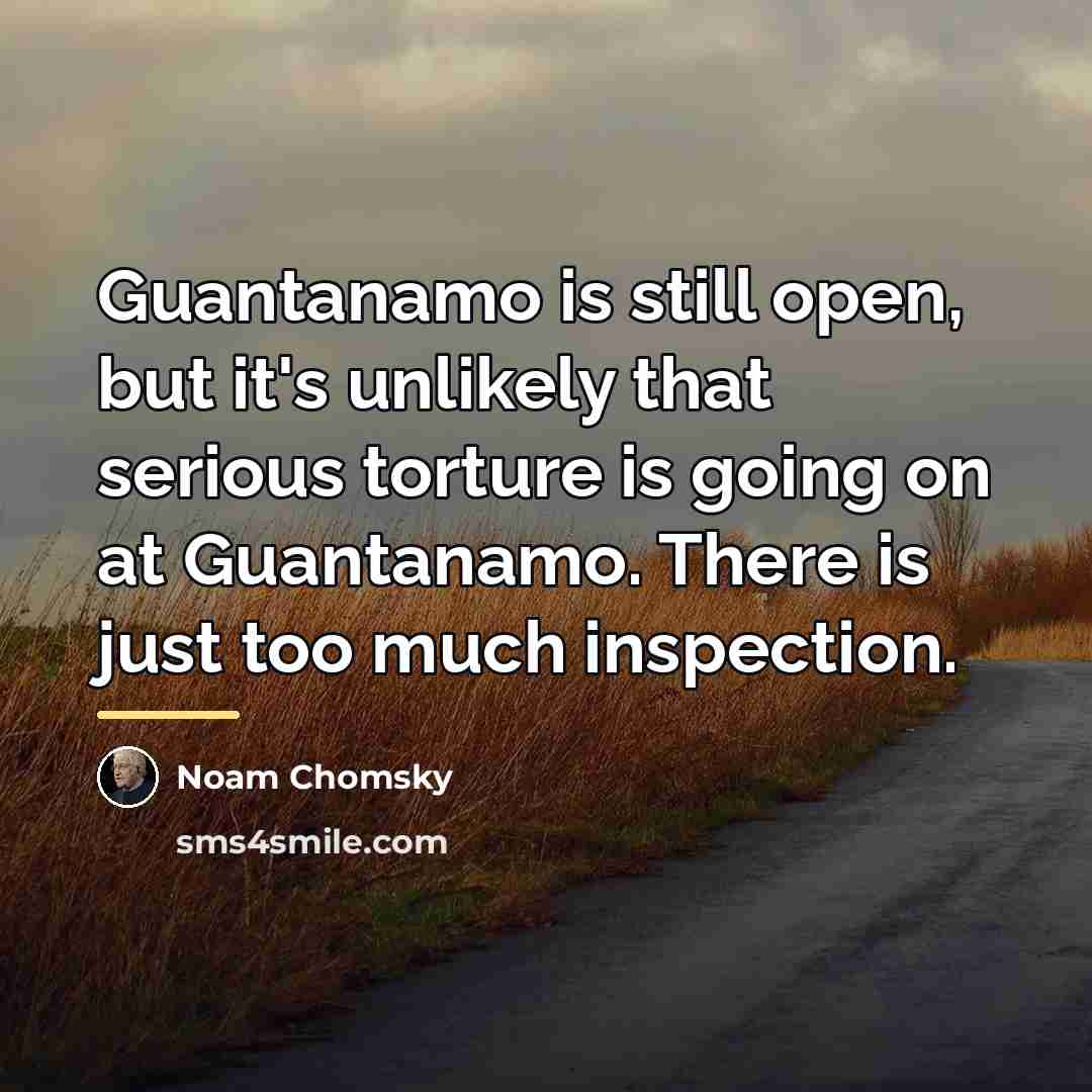 “Guantanamo is still open, but it's unlikely that serious torture…” quote by Noam Chomsky