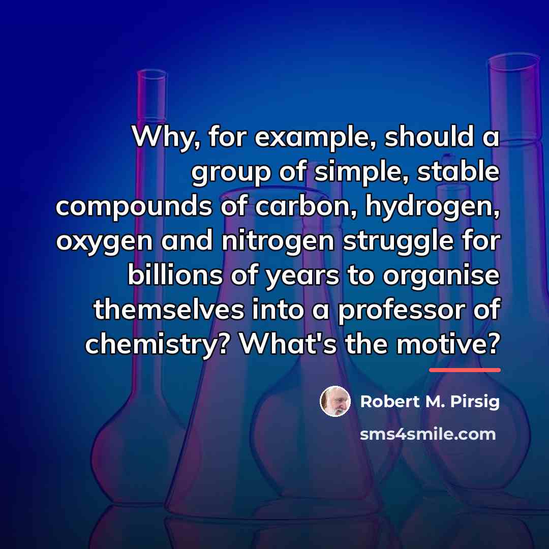 “Why, for example, should a group of simple, stable compounds…” quote by Robert M. Pirsig