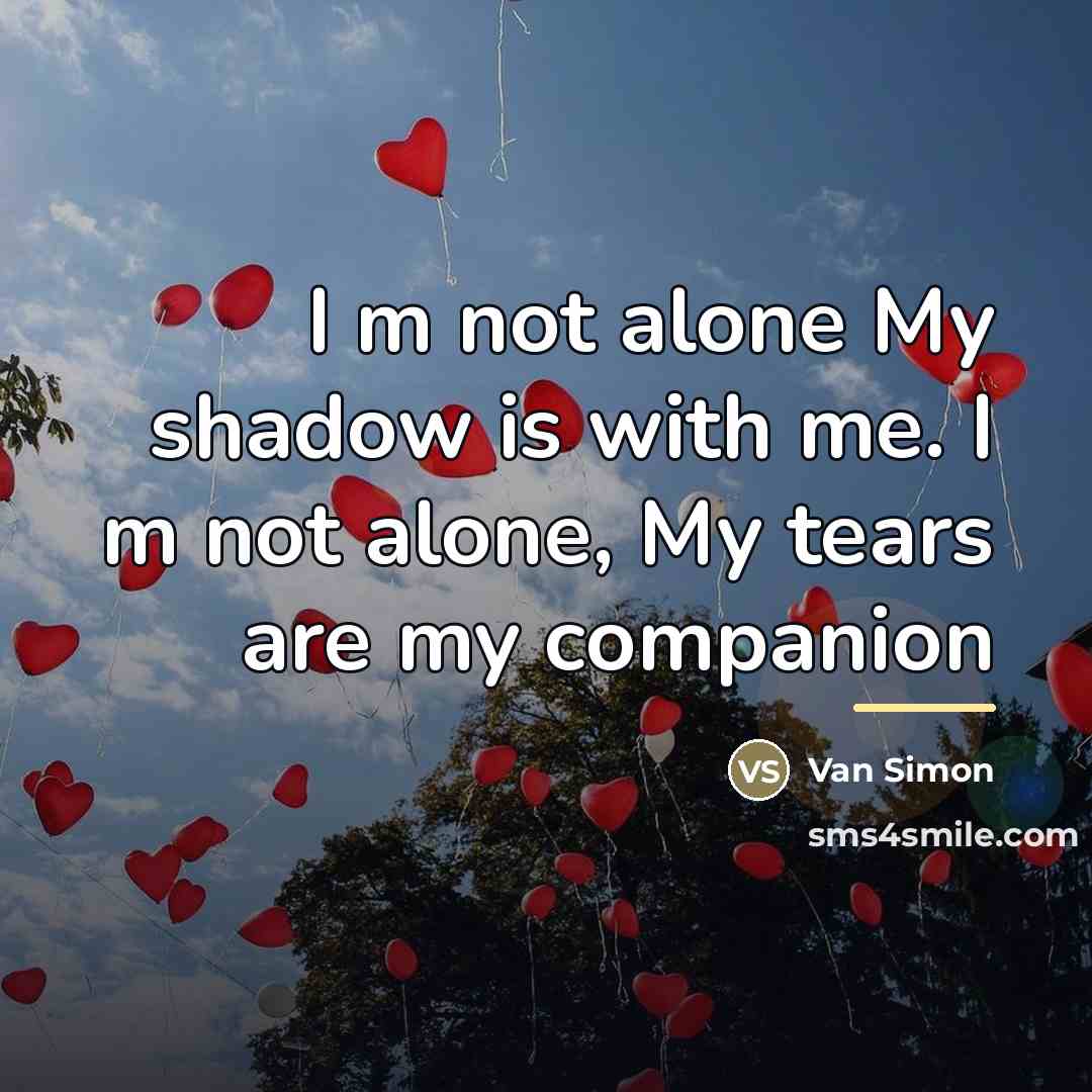 “I m not alone My shadow is with me. I…” quote by Van Simon