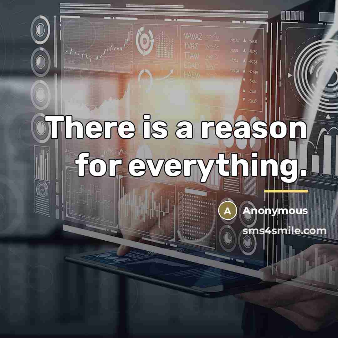“There is a reason for everything.…” quote by Anonymous