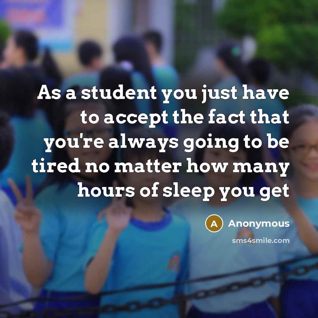 “As a student you just have to accept the fact…” quote by Anonymous