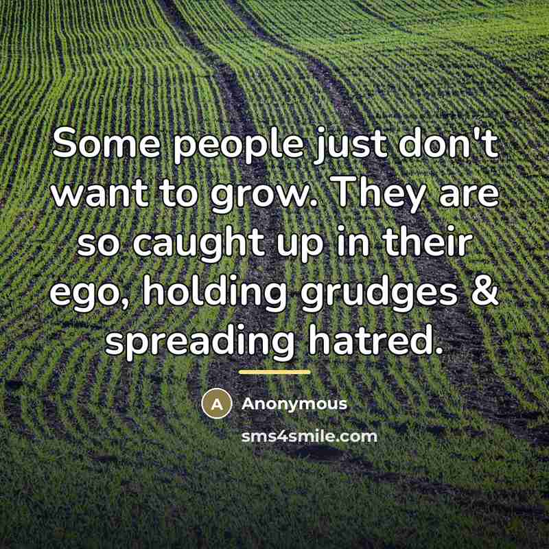 “Some people just don't want to grow. They are so…” quote by Anonymous