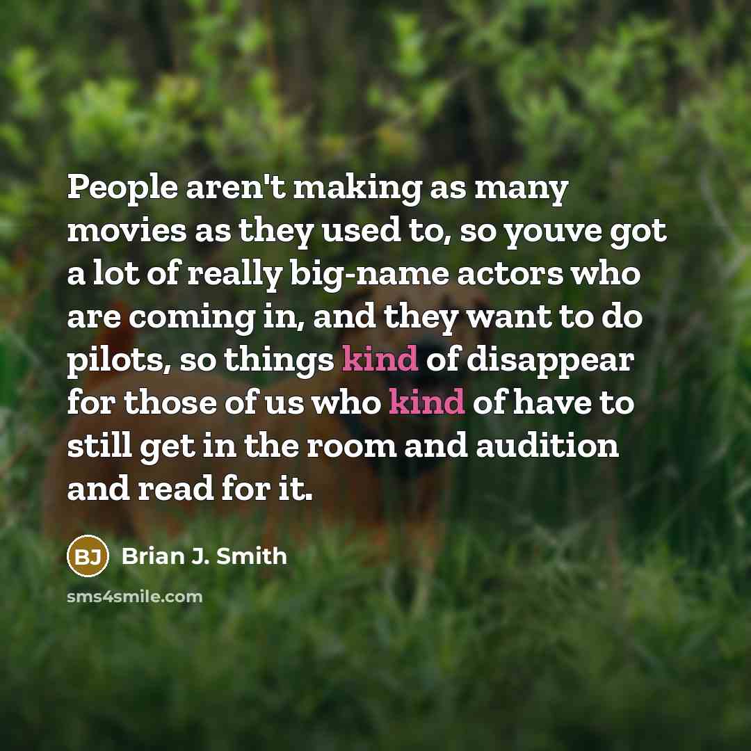 “People aren't making as many movies as they used to,…” quote by Brian J. Smith